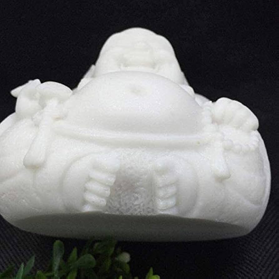 大理石彫刻　美術品　中国製置物 Amazon.co.jp: 白い大理石の石笑う仏の彫刻像置物骨董品収集品